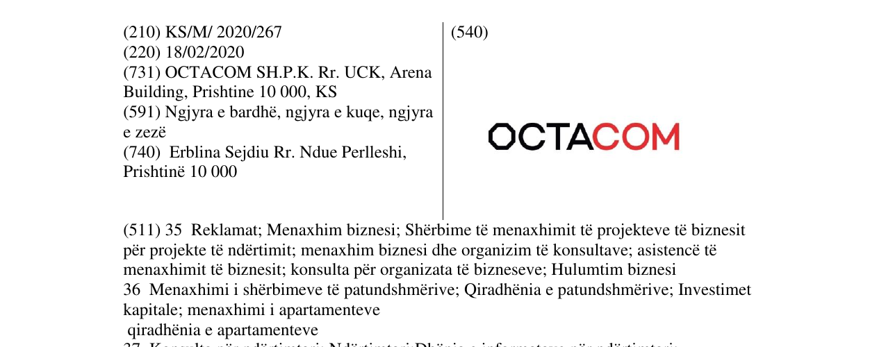 Zëri i markës OCTACOM në buletin
