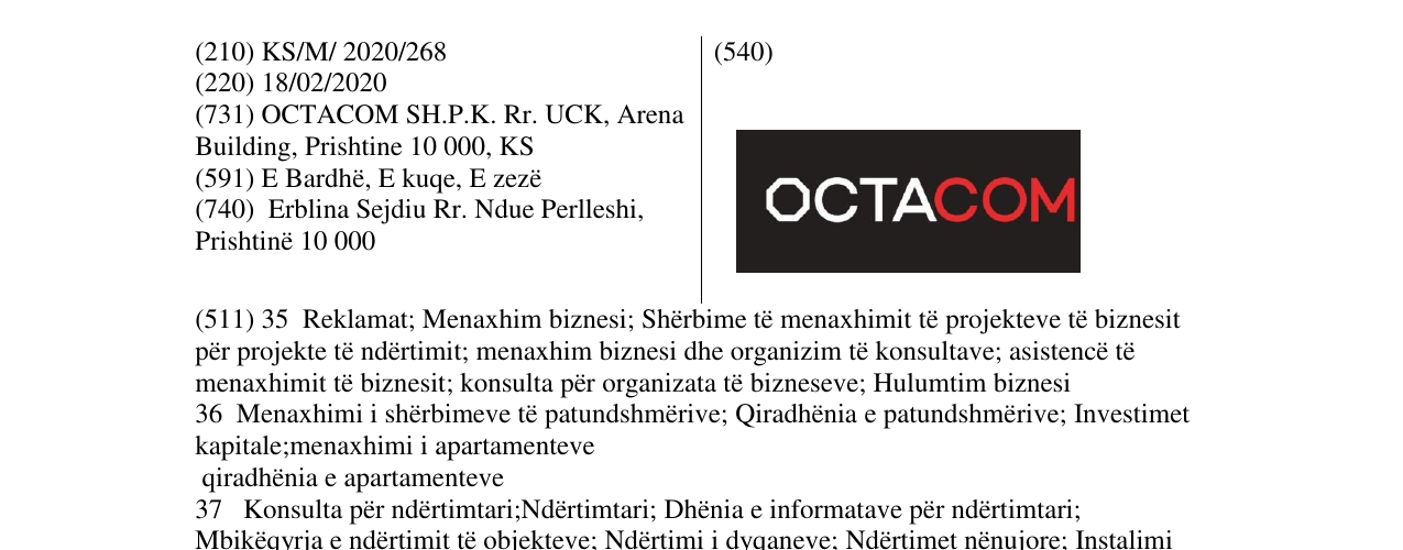 Zëri i markës OCTACOM në buletin