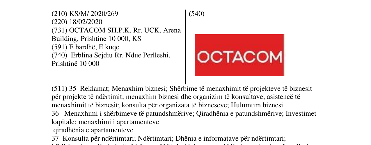 Zëri i markës OCTACOM në buletin