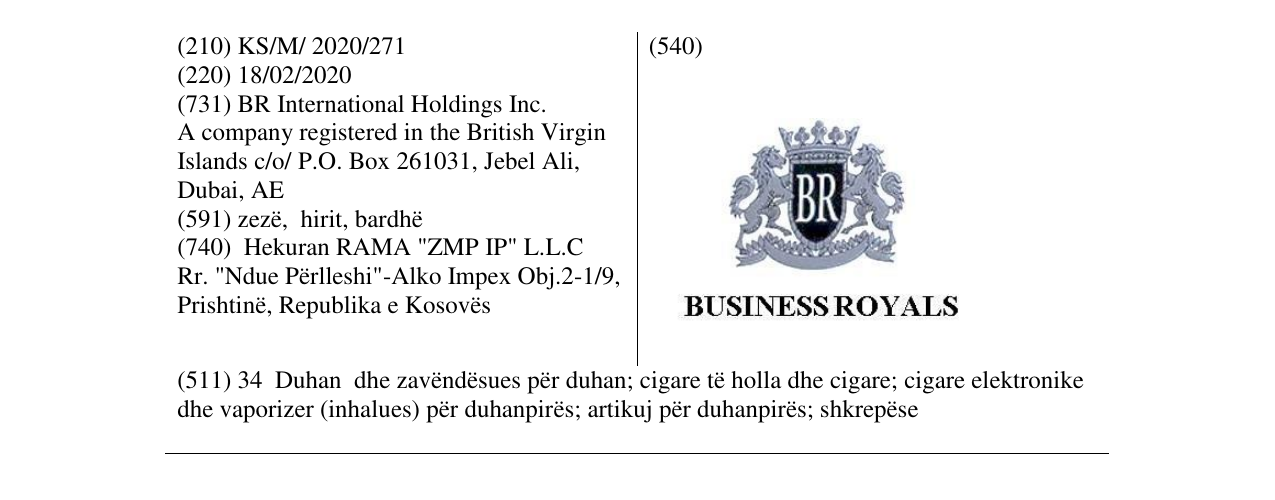 Zëri i markës BUSINESS ROYALS në buletin