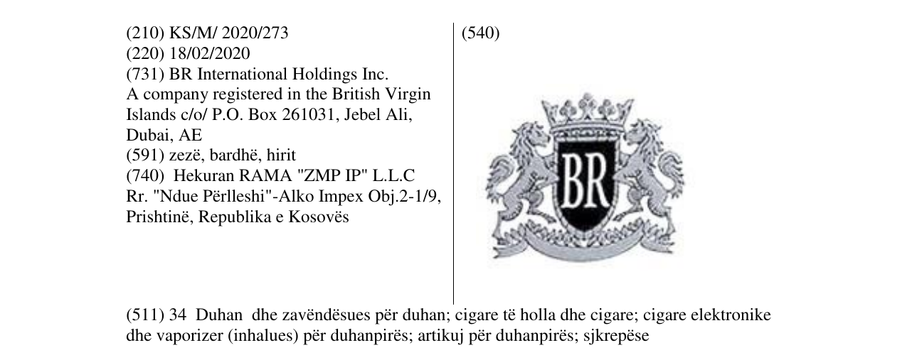 Zëri i markës BR në buletin