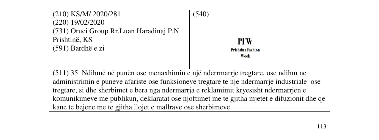 Zëri i markës PFW Prishtina Fashion Week në buletin