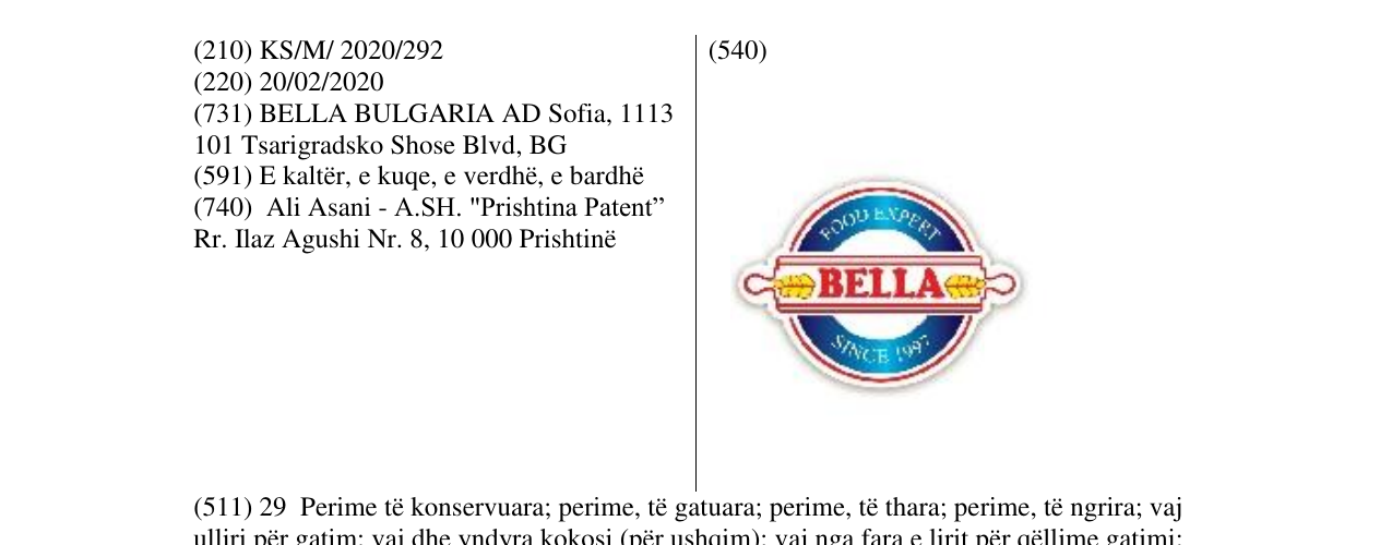 Zëri i markës Bella në buletin
