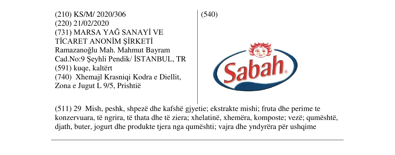 Zëri i markës Sabah në buletin