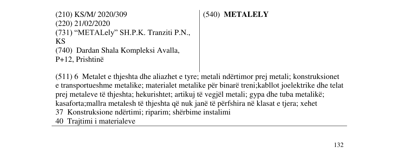 Zëri i markës METALELY në buletin