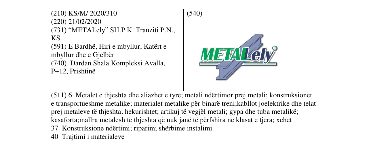 Zëri i markës METALLely në buletin