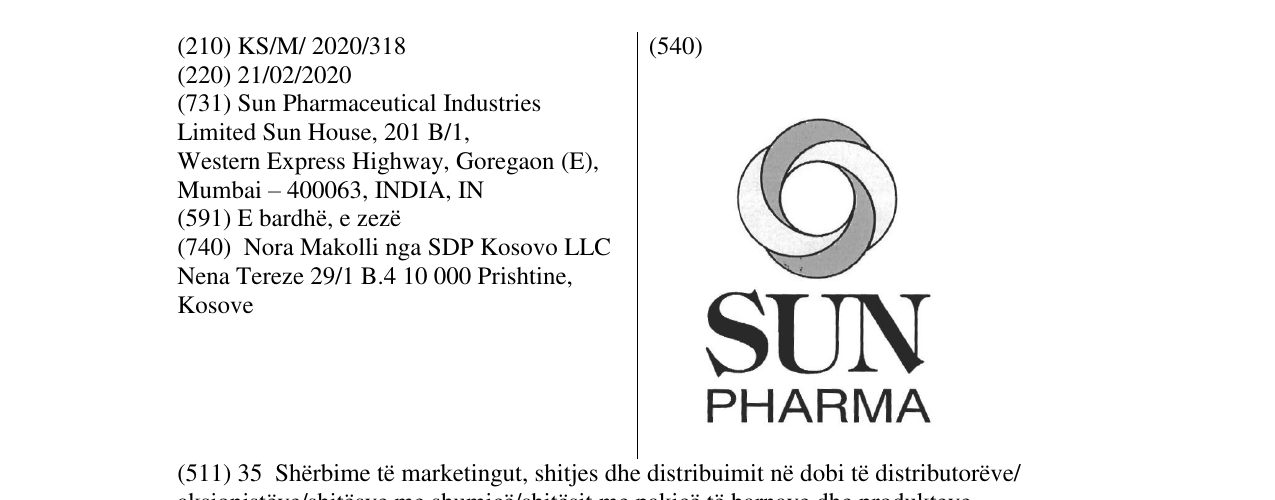 Zëri i markës SUN PHARMA në buletin
