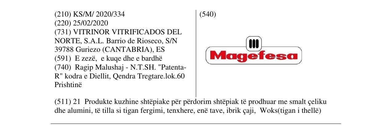 Zëri i markës Magefesa në buletin