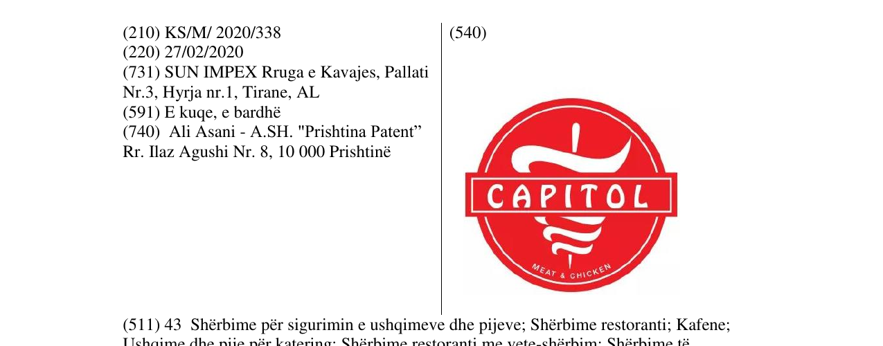 Zëri i markës CAPITOL në buletin