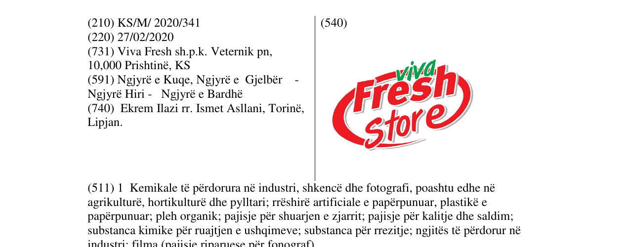 Zëri i markës viva fresh store në buletin