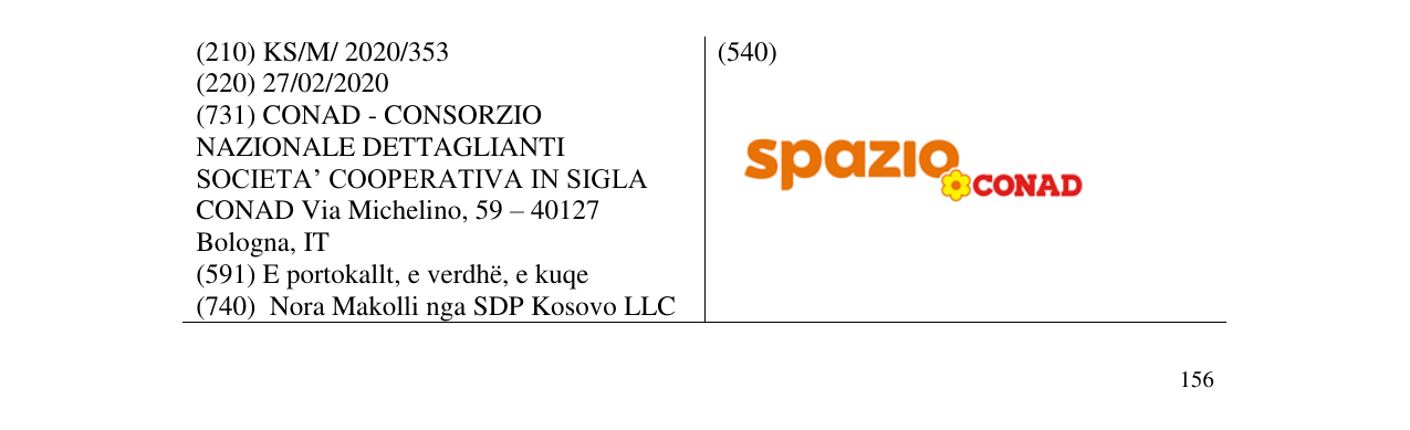 Zëri i markës spazio CONAD në buletin