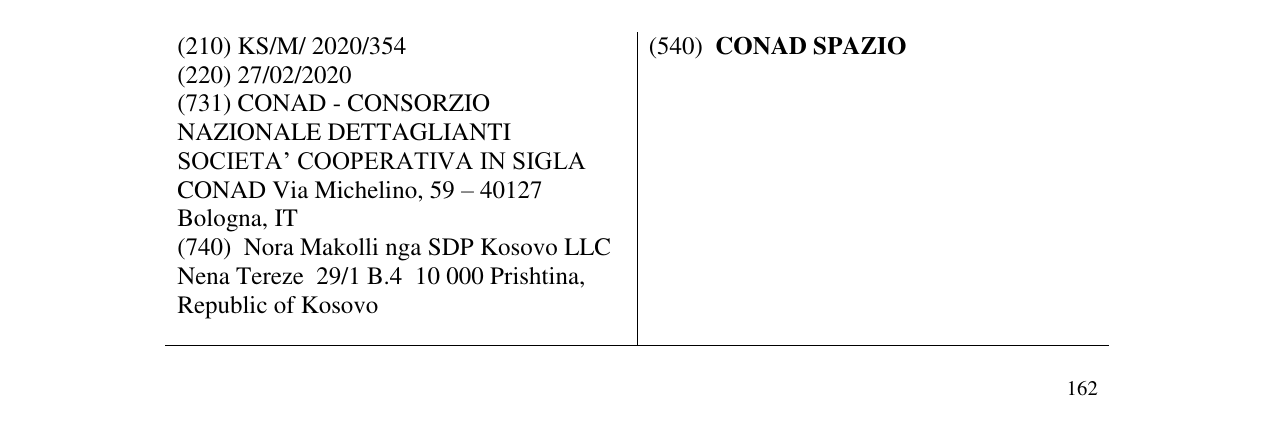 Zëri i markës CONAD SPAZIO në buletin