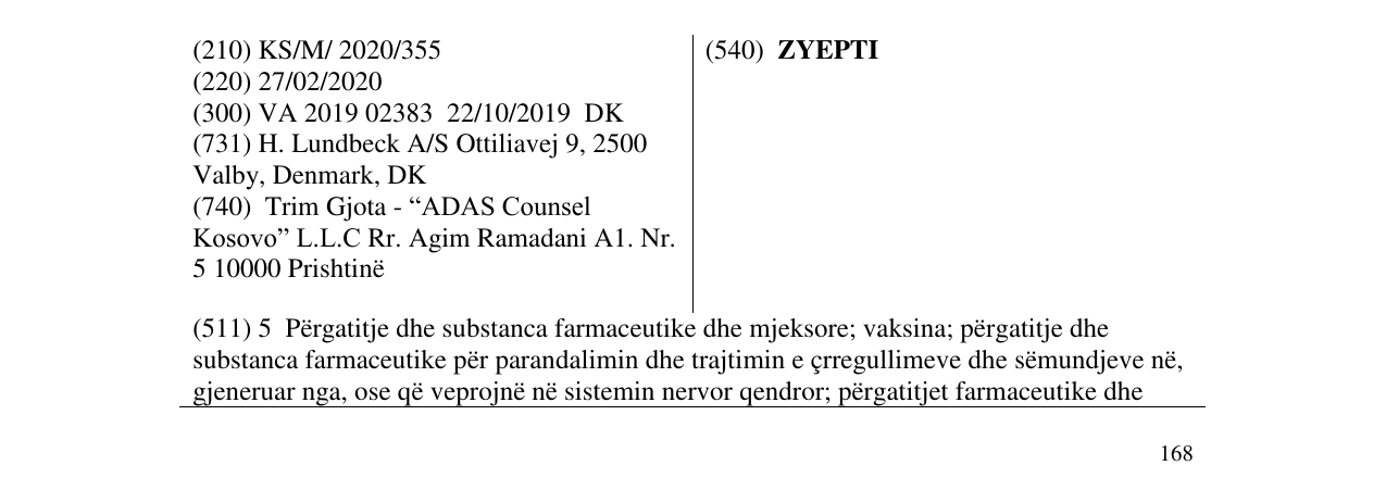 Zëri i markës ZYEPTI në buletin