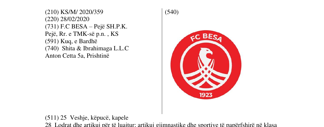 Zëri i markës FC BESA në buletin