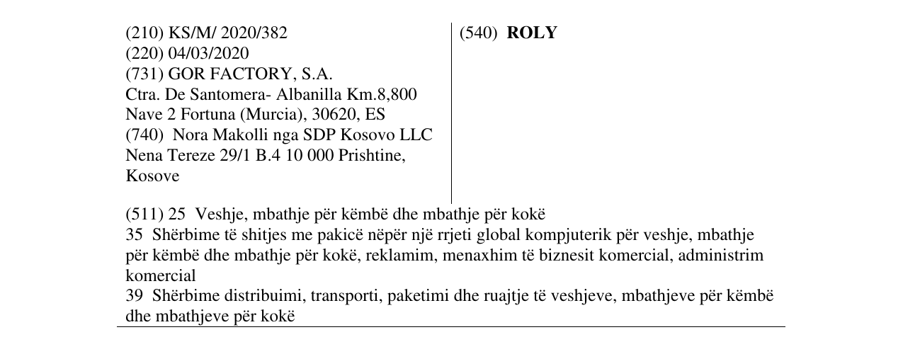 Zëri i markës ROLY në buletin