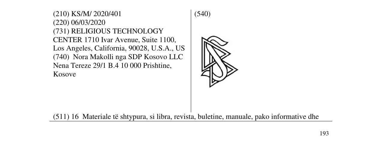 Zëri i markës scientology në buletin
