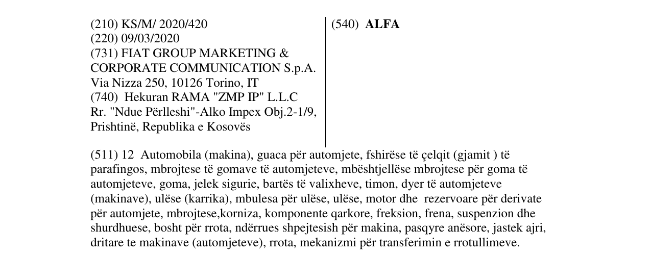 Zëri i markës ALFA në buletin