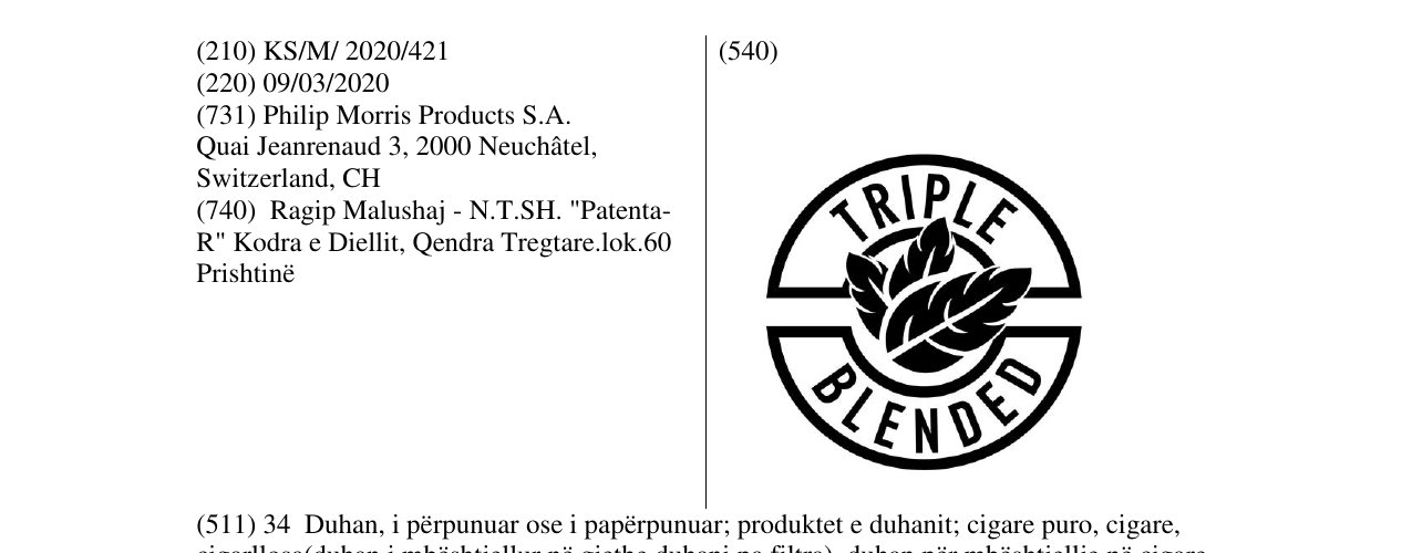 Zëri i markës TRIPLE BLENDED në buletin
