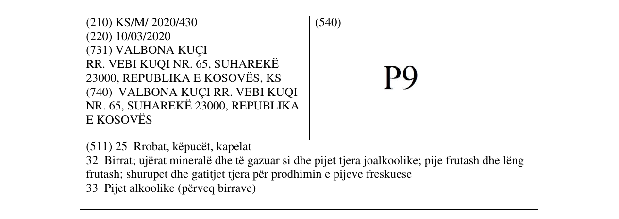 Zëri i markës P9 në buletin