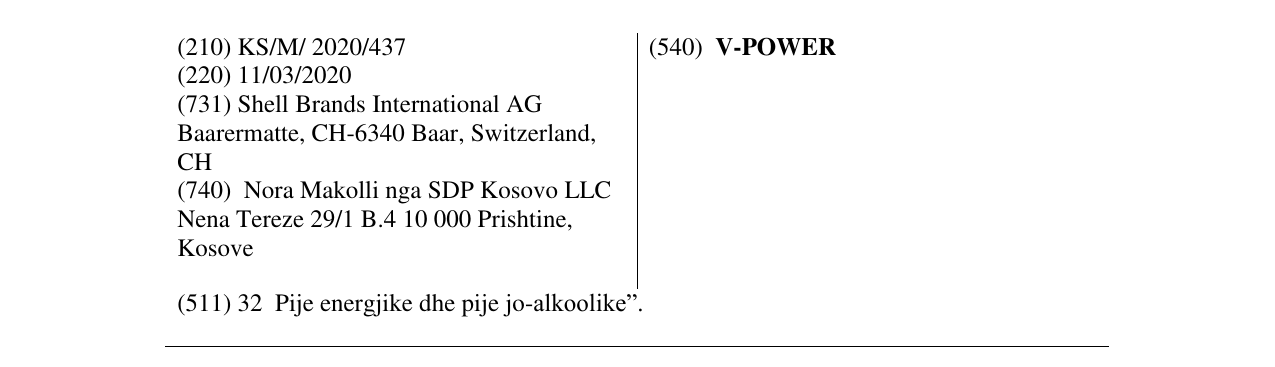 Zëri i markës V-POWER në buletin