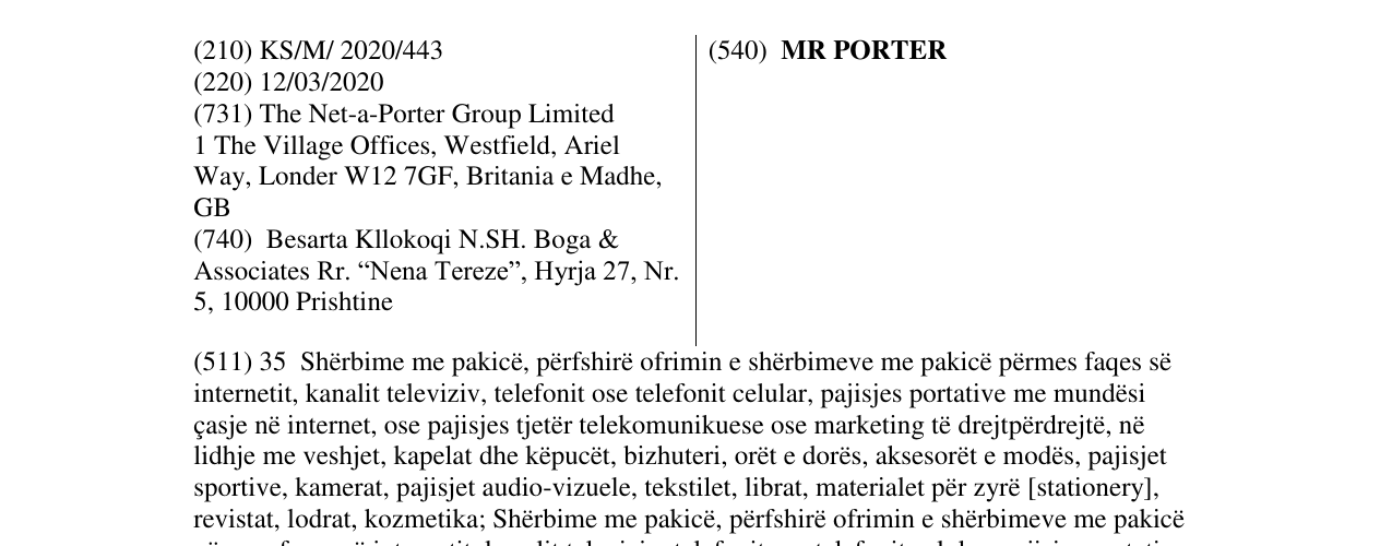 Zëri i markës MR PORTER në buletin