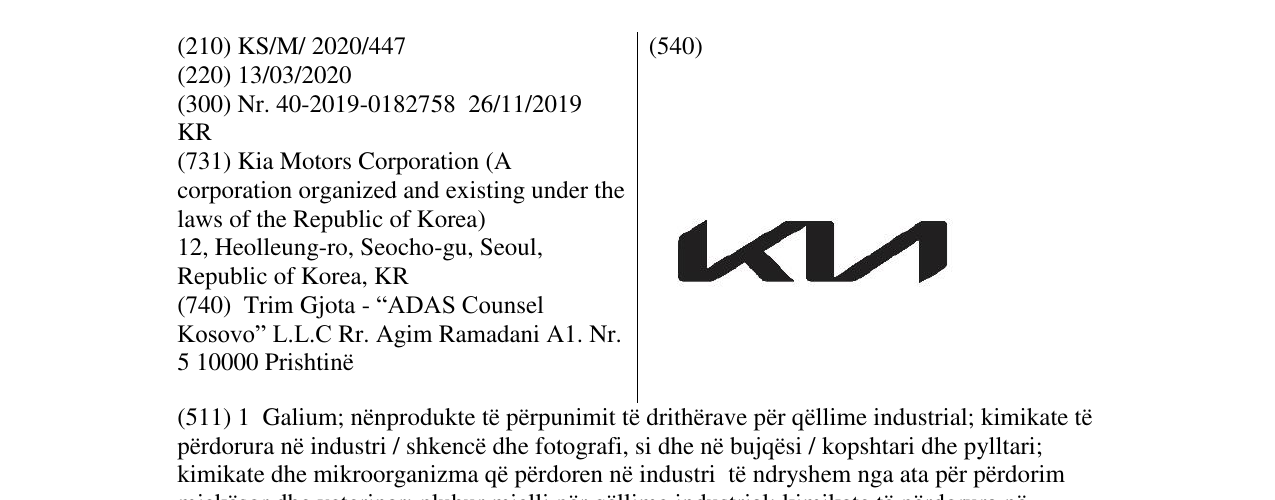 Zëri i markës KIA në buletin
