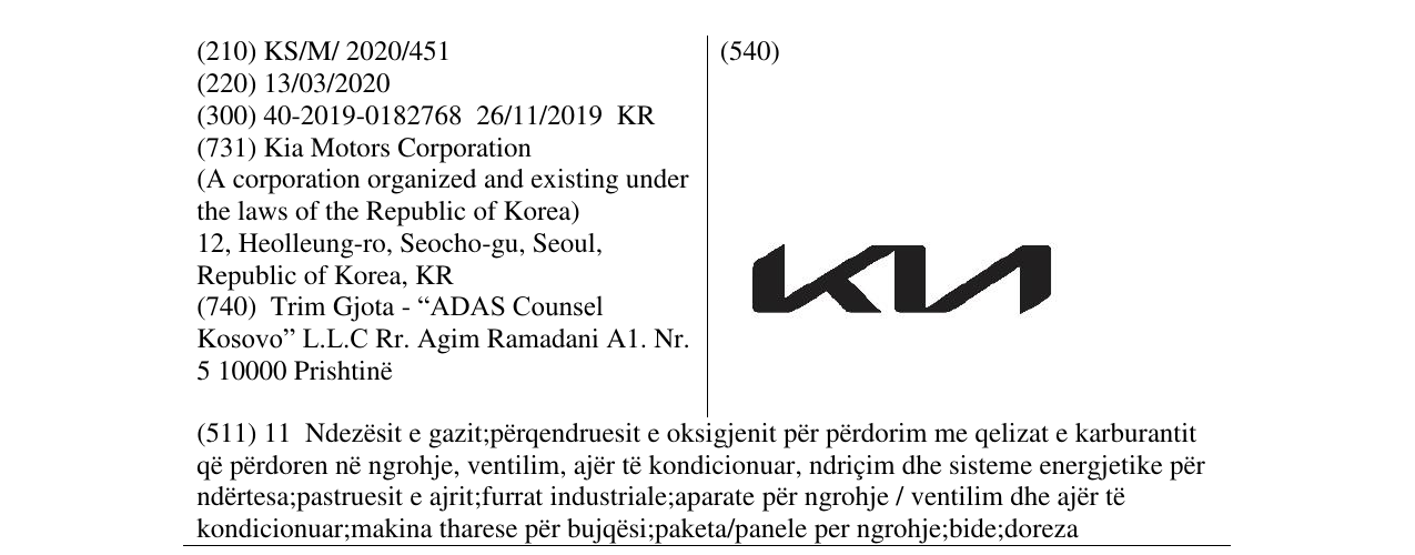 Zëri i markës KIA në buletin