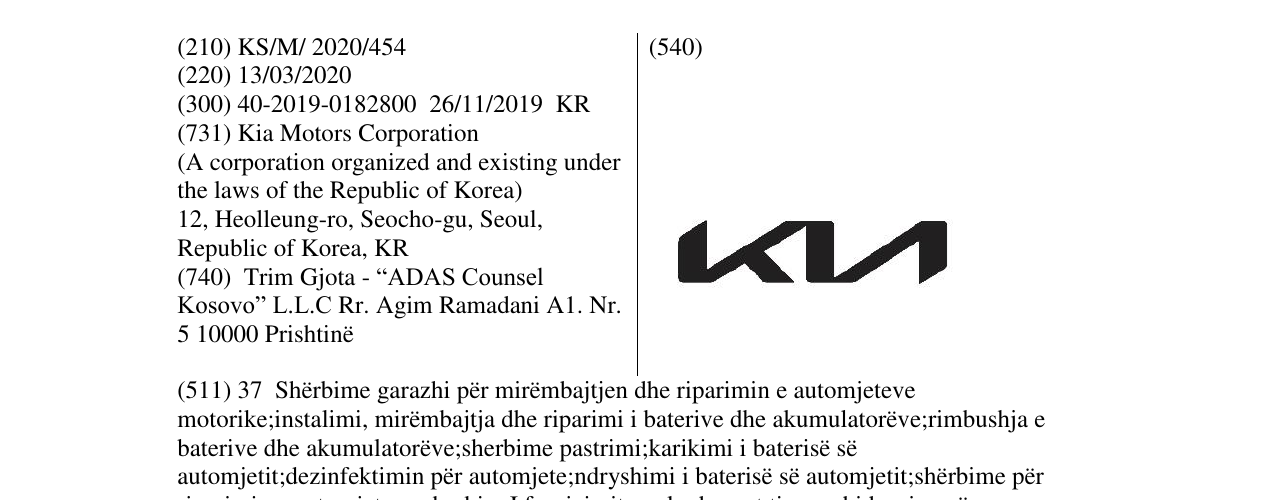Zëri i markës KIA në buletin