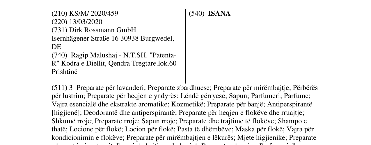 Zëri i markës ISANA në buletin