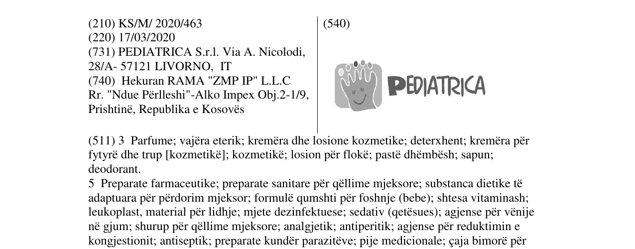 Zëri i markës PEDIATRICA në buletin