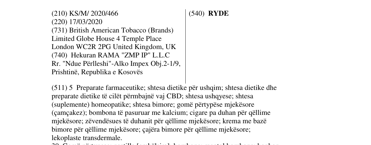 Zëri i markës RYDE në buletin