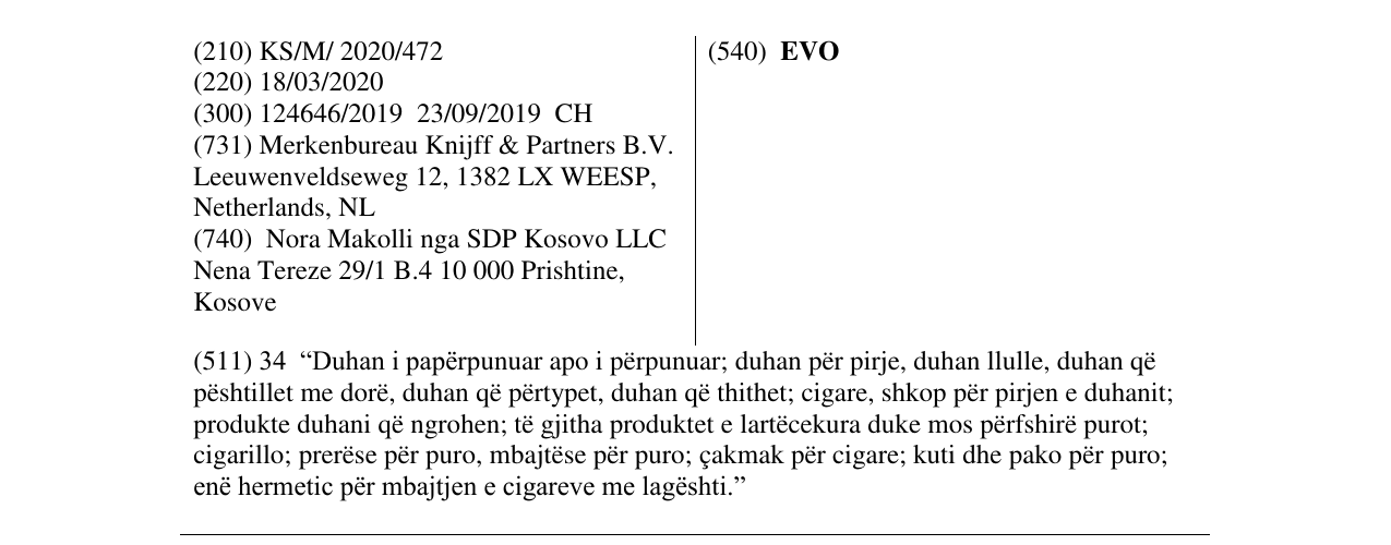 Zëri i markës EVO në buletin
