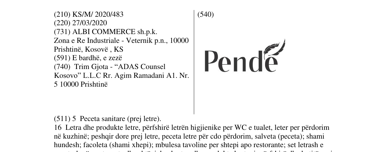 Zëri i markës pende në buletin