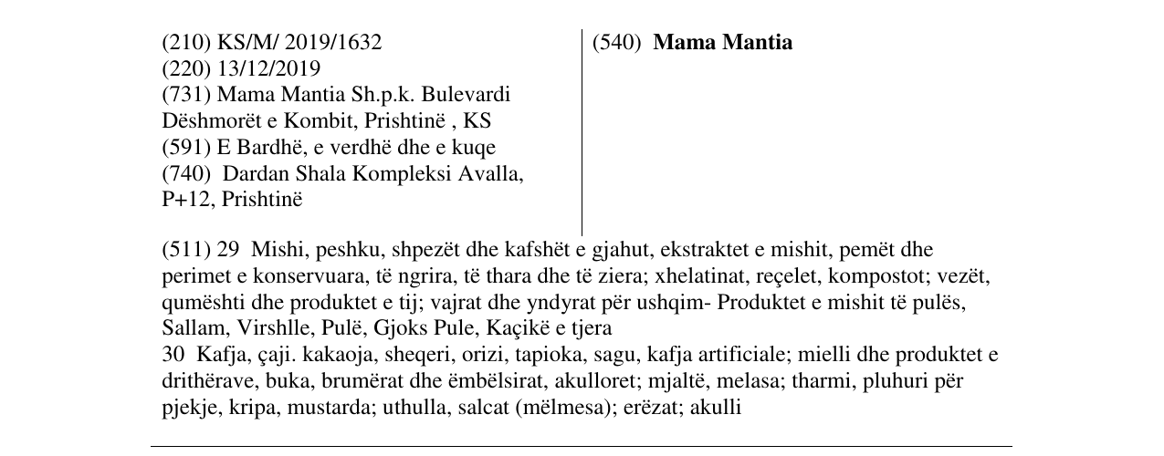 Zëri i markës Mama Mantia në buletin