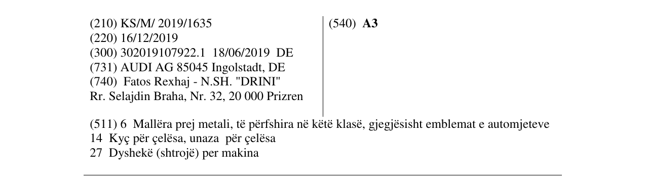 Zëri i markës A3 në buletin