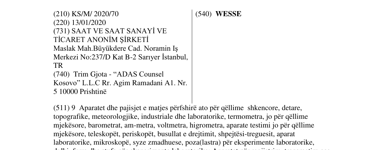Zëri i markës WESSE në buletin