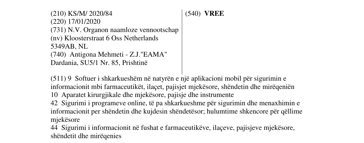 Zëri i markës VREE në buletin