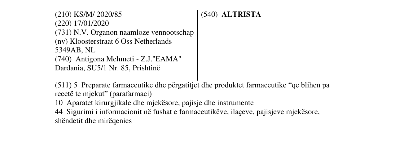 Zëri i markës ALTRISTA në buletin