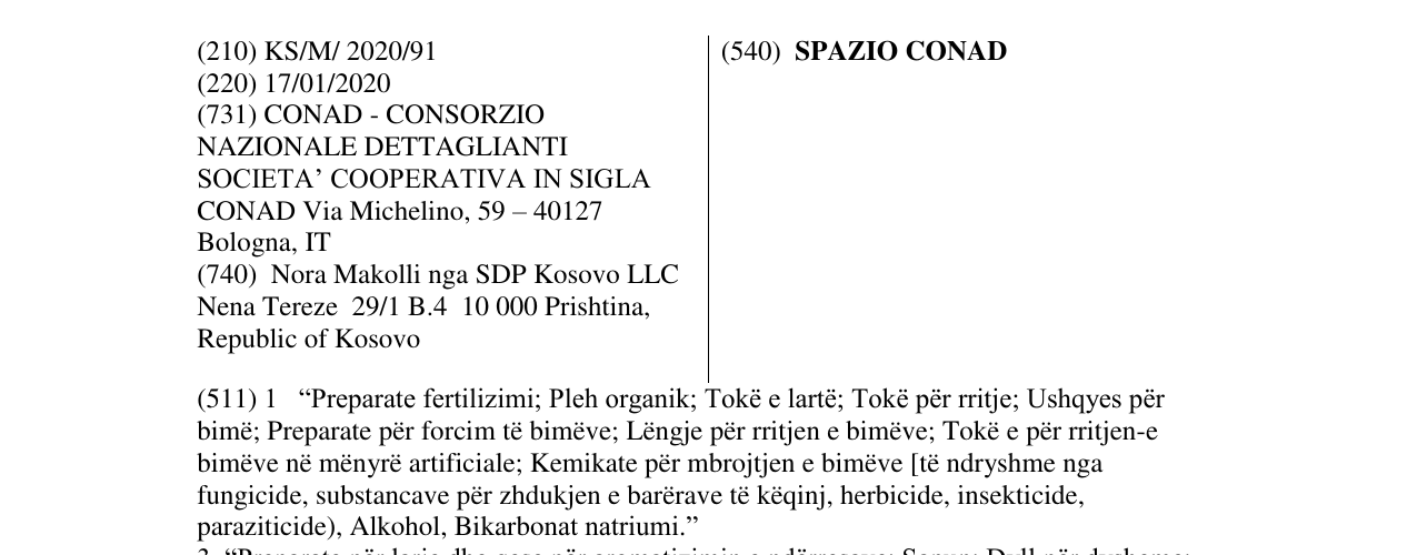 Zëri i markës SPAZIO CONAD në buletin