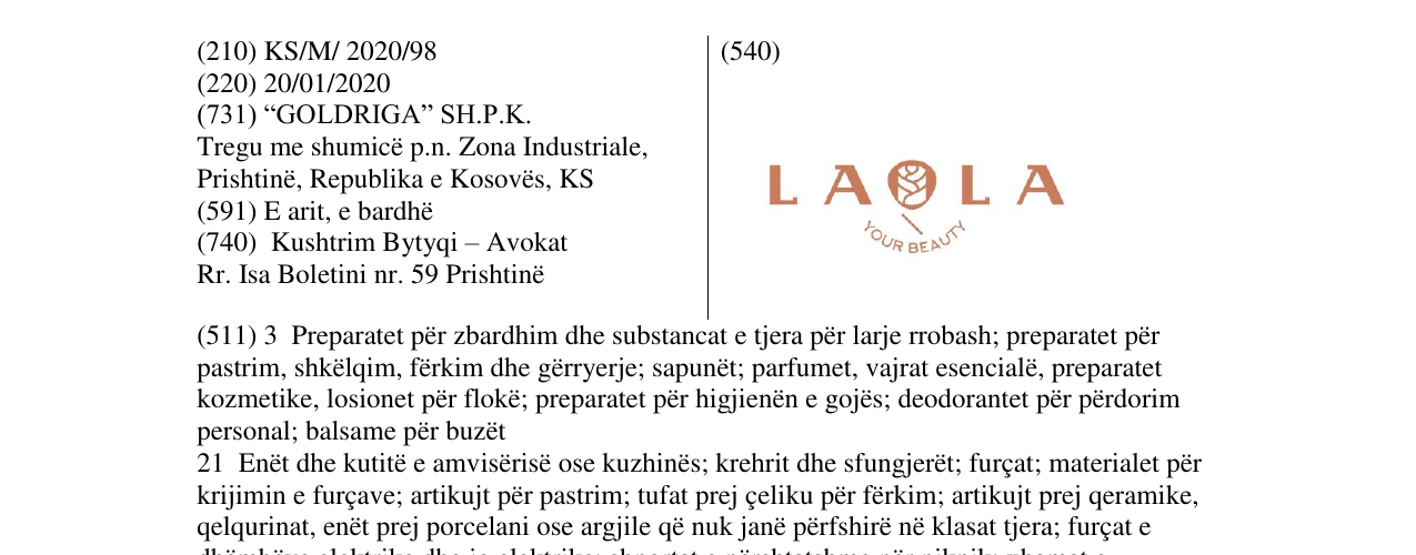 Zëri i markës LAOLA në buletin