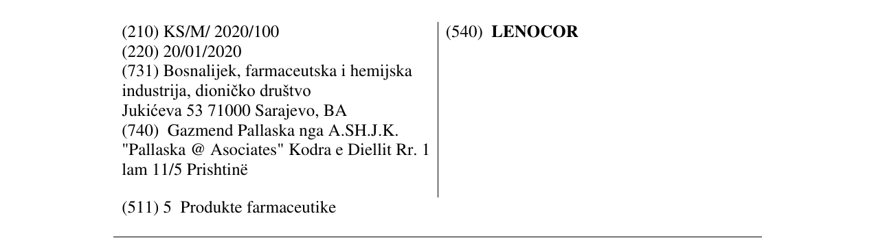 Zëri i markës LENOCOR në buletin
