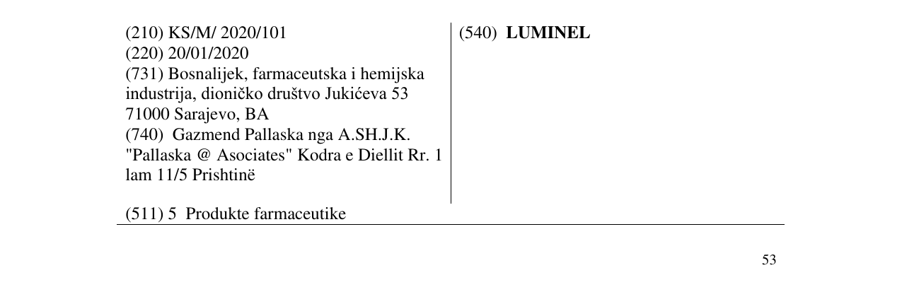 Zëri i markës LUMINEL në buletin