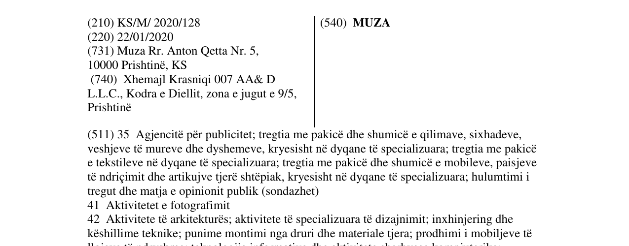 Zëri i markës MUZA në buletin