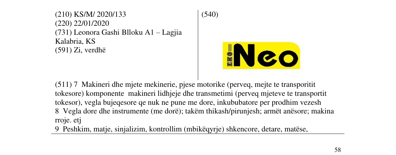 Zëri i markës Neo në buletin
