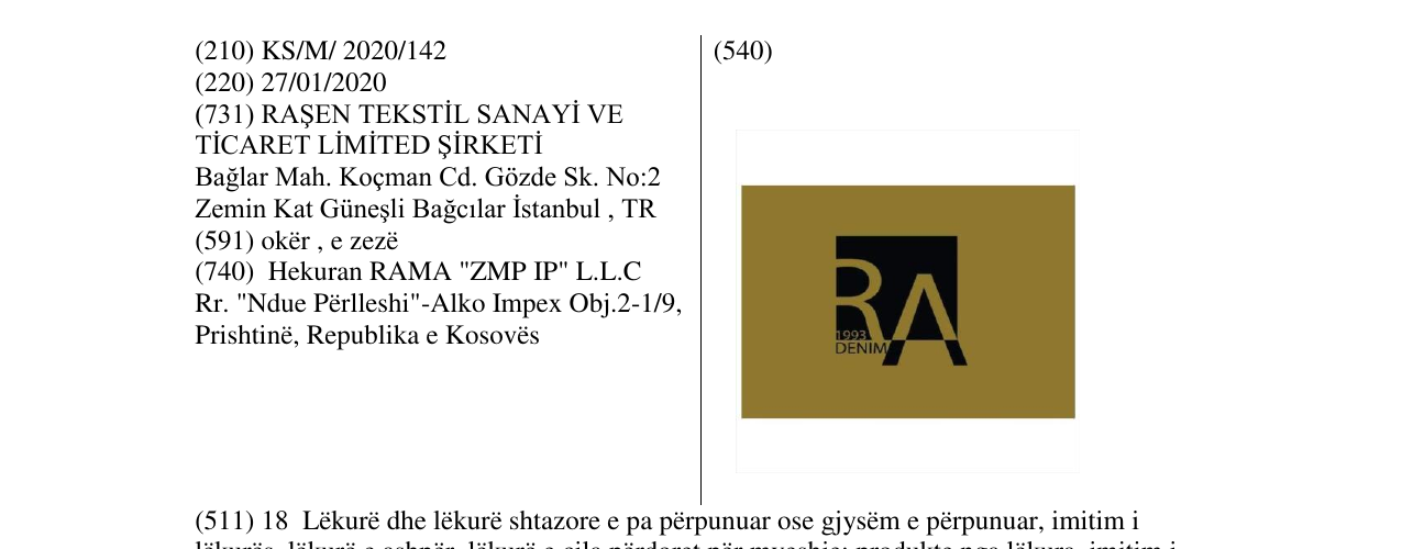 Zëri i markës RA DENIM në buletin