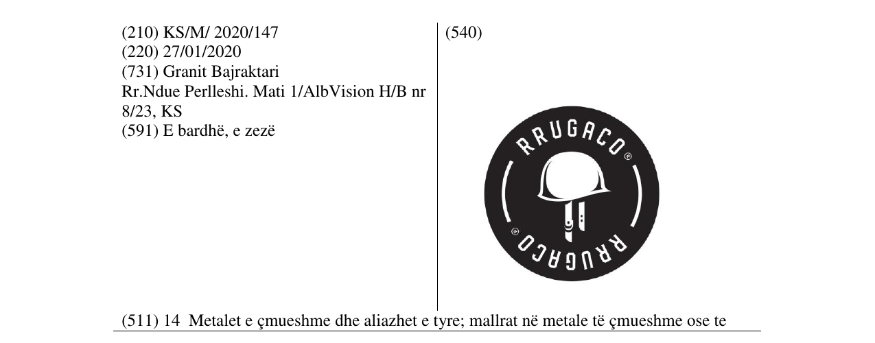 Zëri i markës RRUGACO në buletin