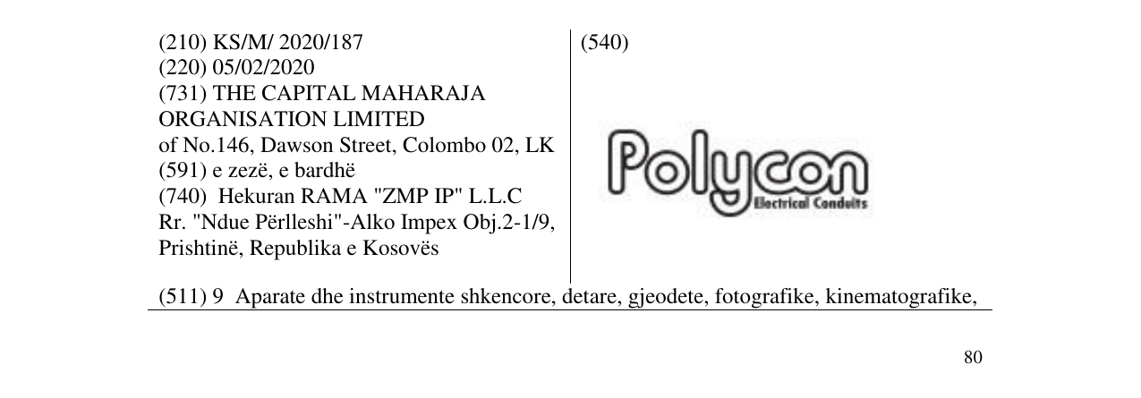 Zëri i markës Polycon në buletin