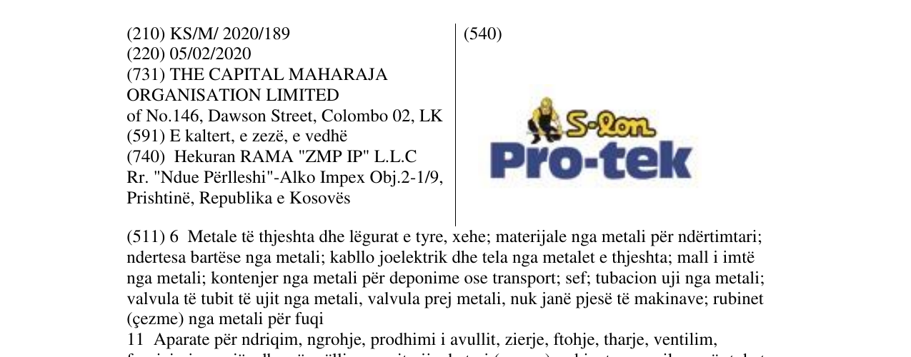 Zëri i markës Pro-tek në buletin