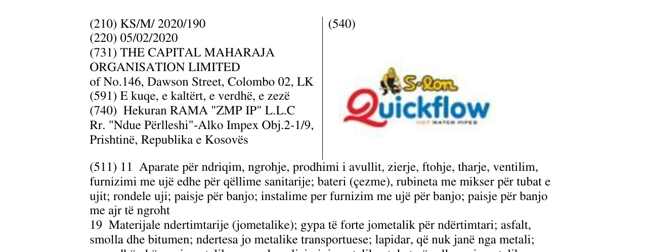 Zëri i markës Quickflow në buletin