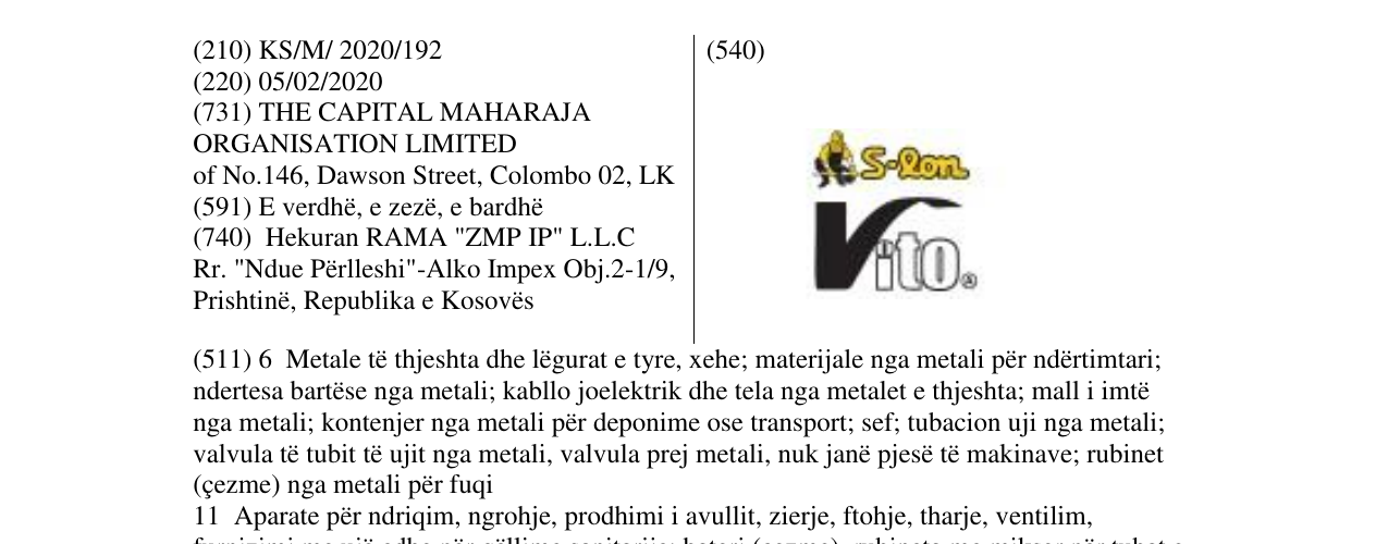 Zëri i markës Vito në buletin